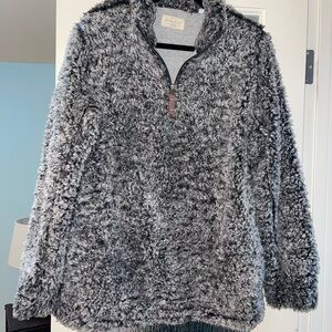 Cozy Gray Sherpa Lined Quarter Zip